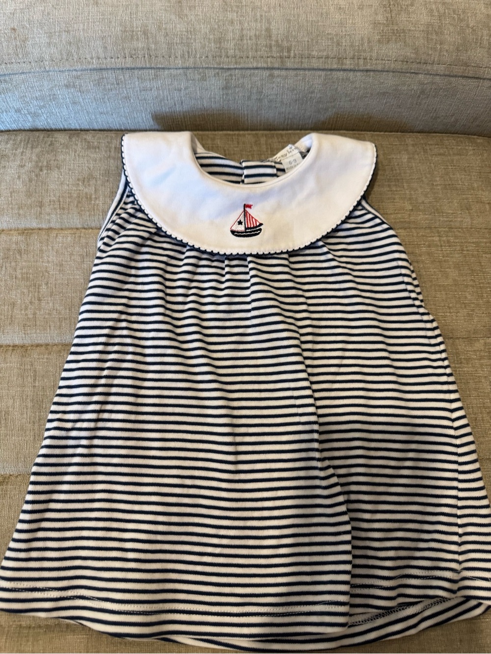 Kissy Kissy Navy & White Striped Sailboat Collar Nightgown